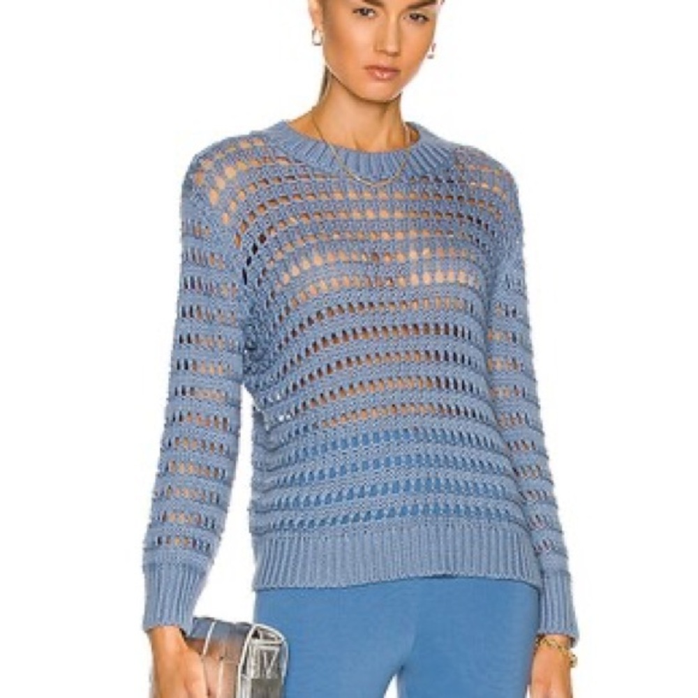 SABLYN Mariella Open Knit Sweater, Cielo Blue, size S